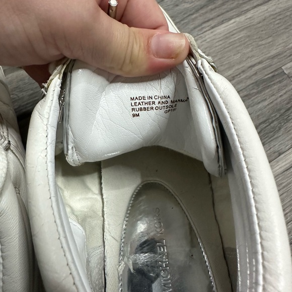 Michael Kors Paige Quilted High Top Sneaker Leather Optic White 9 - Picture 4 of 6